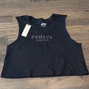PVOLVE HOUSTON ETHOS crop muscle tank in black